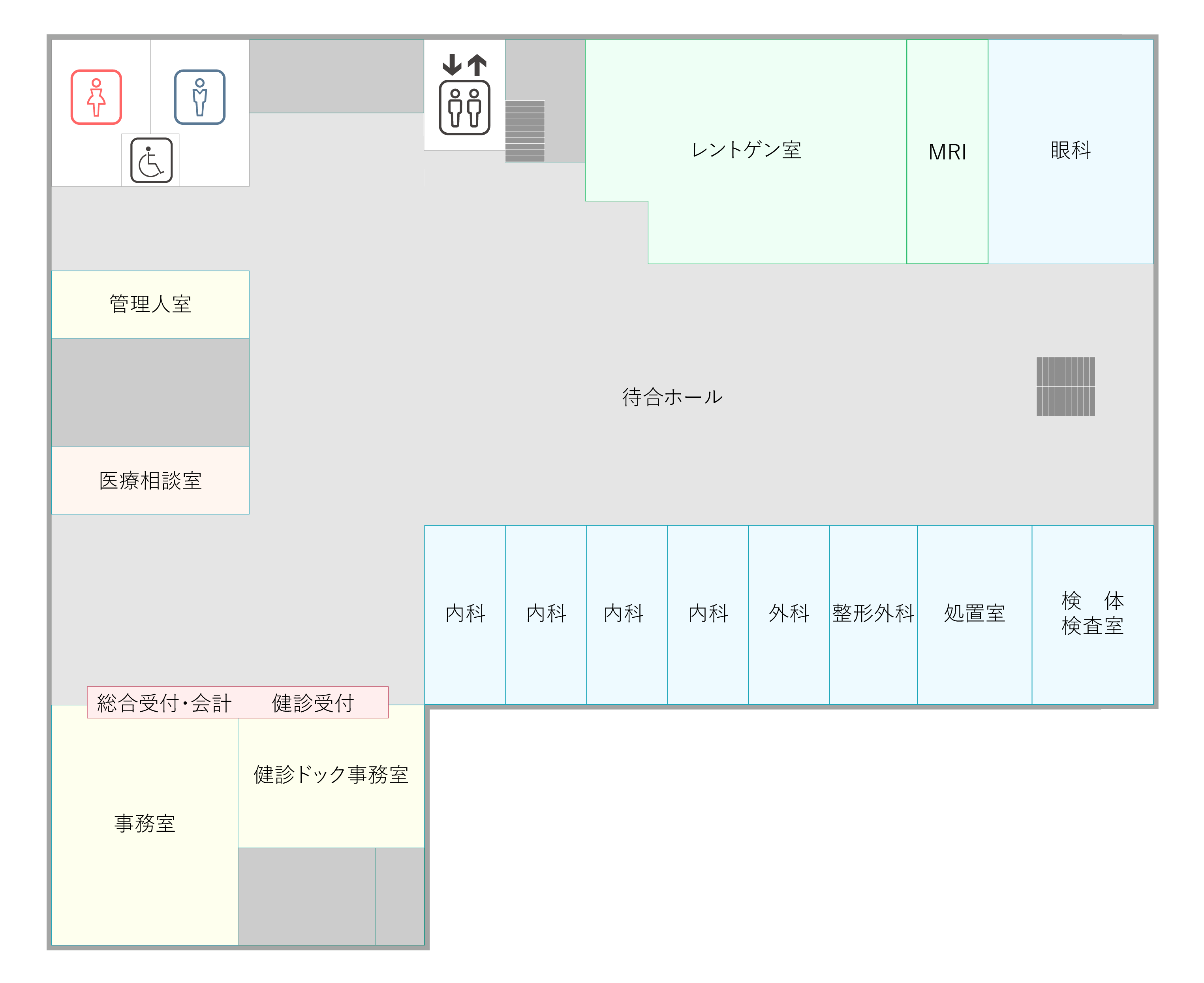 武南病院附属クリニック1Fのフロアマップ