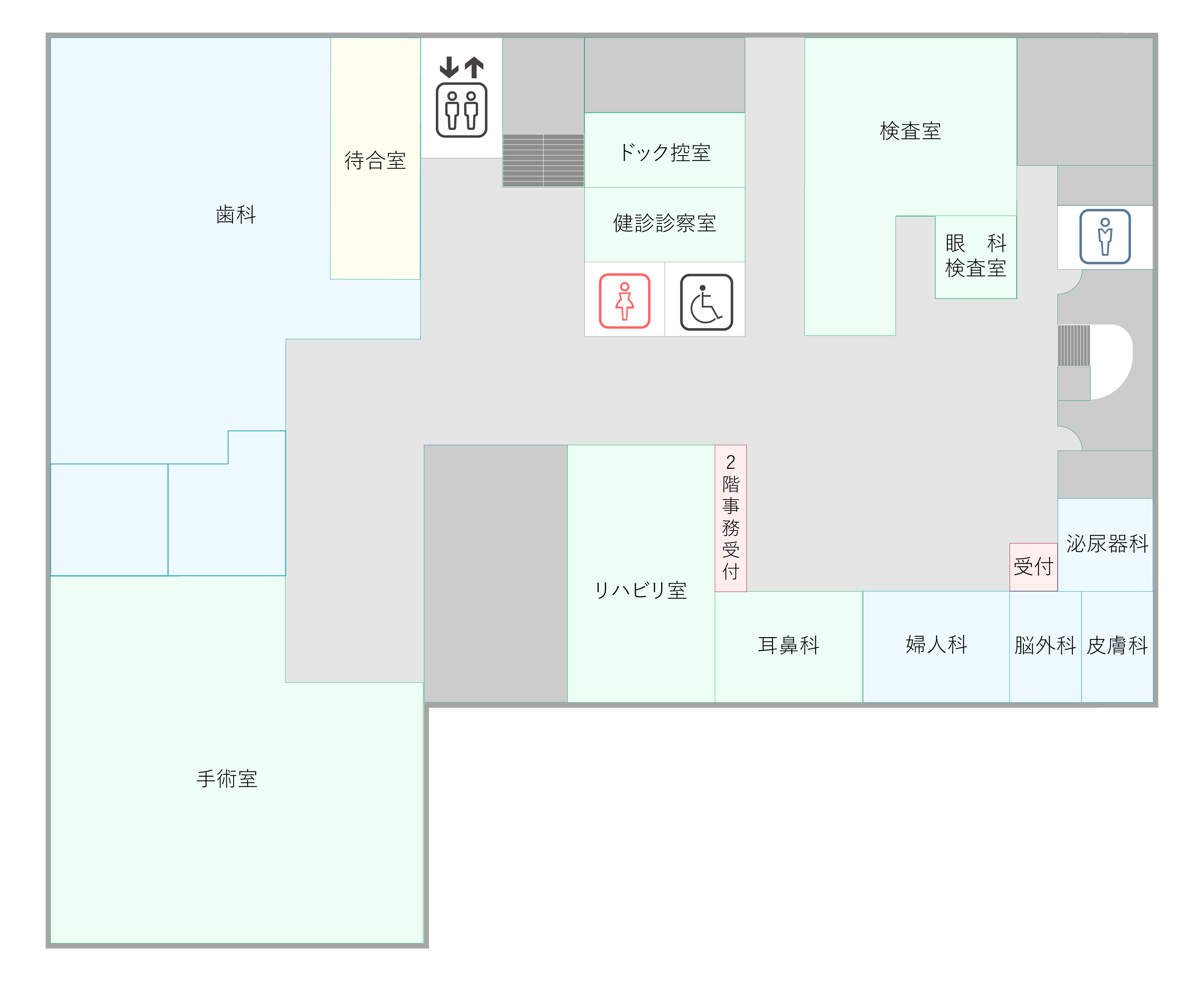 武南病院附属クリニック2Fのフロアマップ